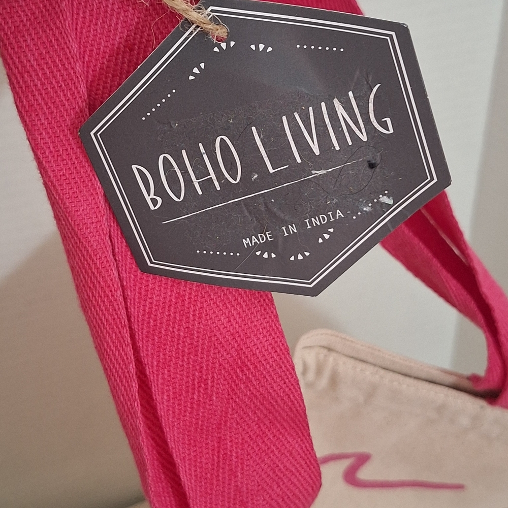 Boho Living With God All Things Are Possibls Spanish Canvas Cotton Tote Bag NWT - Picture 7 of 15